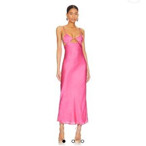 NWT! Bardot Lucia Midi Slip Dress in Hot Pink Size 2